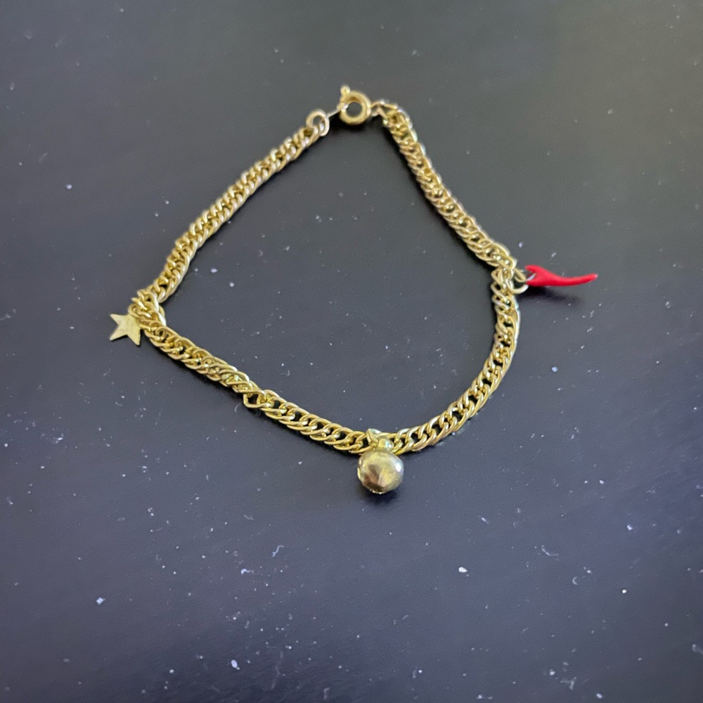 2 for $10 cute gold tone bracelet with charms